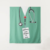 パーソナライズされた医学校卒業おめでとう タペストリー (正面)