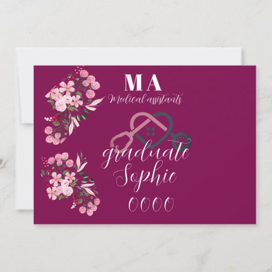 パーソナライズされた医療アシスタントの卒業生 招待状 (正面)