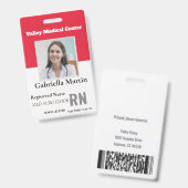 パーソナライズされた医療従事者写真IDバッジ バッジ (正面＆裏面)