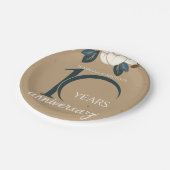 パーソナライズされた十結婚周年素朴 ペーパープレート (アングル)