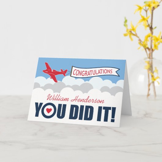 パーソナライズされた卒業パレード | イギリス空軍 RAF カード (黄色い花)