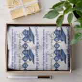 パーソナライズされた卒業ブルー&金ゴールド 薄葉紙 (ギフト)