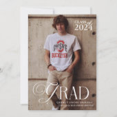 パーソナライズされた卒業写真 – カジュアル卒業 招待状 (正面)