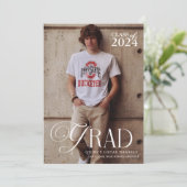 パーソナライズされた卒業写真 – カジュアル卒業 招待状 (スタンド正面)