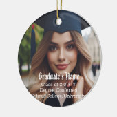 パーソナライズされた卒業写真・氏名・卒業生クラス セラミックオーナメント (左)