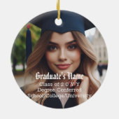パーソナライズされた卒業写真・氏名・卒業生クラス セラミックオーナメント (裏面)