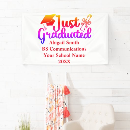 パーソナライズされた卒業式の贈答名 横断幕 (インサイチュ)