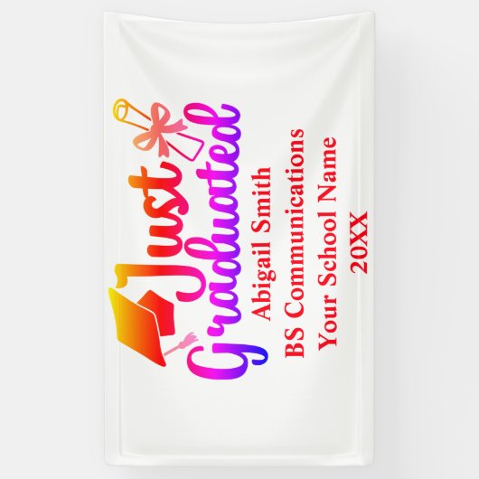 パーソナライズされた卒業式の贈答名 横断幕 (縦)