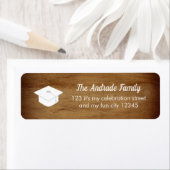 パーソナライズされた卒業式キャップ素朴ウッド ラベル (インサイチュ)