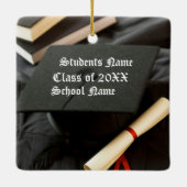 パーソナライズされた卒業式 セラミックオーナメント (裏面)