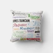 パーソナライズされた卒業感動的やる気を起こさせる クッション (正面)