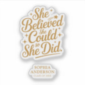 パーソナライズされた卒業感動的金ゴールド シール (正面)