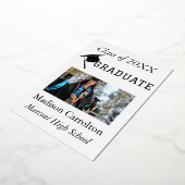 パーソナライズされた卒業発表 箔シーズンカード (回転した状態)