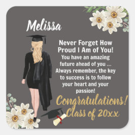 パーソナライズされた卒業記念 スクエアシール