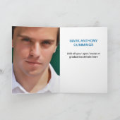 パーソナライズされた卒業証書 カットアウト 発表カード (青) 案内状 (内部)