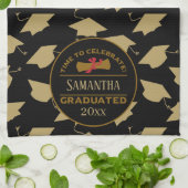 パーソナライズされた卒業贈与 |終了祝時間 キッチンタオル (折り畳み)