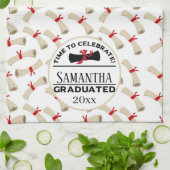 パーソナライズされた卒業贈与 |終了祝時間 キッチンタオル (折り畳み)