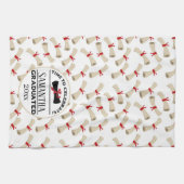 パーソナライズされた卒業贈与 |終了祝時間 キッチンタオル (横)