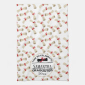 パーソナライズされた卒業贈与 |終了祝時間 キッチンタオル (縦)