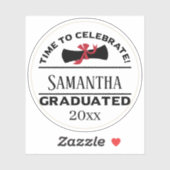 パーソナライズされた卒業贈与 |終了祝時間 シール (シート)