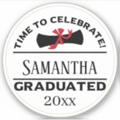 パーソナライズされた卒業贈与 |終了祝時間 シール (正面)
