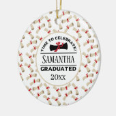 パーソナライズされた卒業贈与 |終了祝時間 セラミックオーナメント (左)