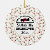 パーソナライズされた卒業贈与 |終了祝時間 セラミックオーナメント (裏面)