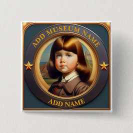 パーソナライズされた博物館ガイドと文書ボタン 缶バッジ