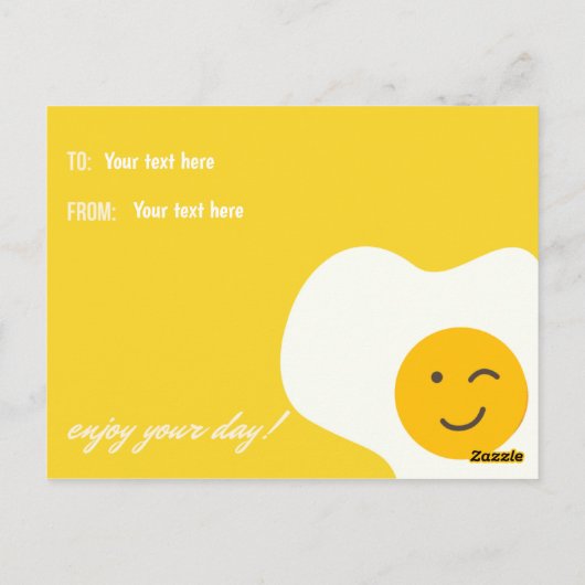 -パーソナライズされた卵の誕生日おもしろい ポストカード (裏面)