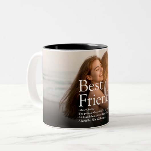 パーソナライズされた友最高の人の写真と定義 ツートーンマグカップ (正面左)