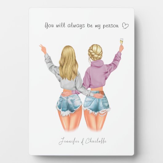 パーソナライズされた友最高の人の贈り物 – 淡い色 フォトプラーク (正面)