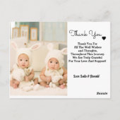 パーソナライズされた双子の誕生の発表 ポストカード (裏面)