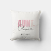 パーソナライズされた叔母ソフトピンク クッション (正面)