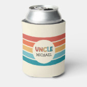 パーソナライズされた叔父レトロストライプ 缶クーラー (缶裏面)