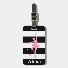 パーソナライズされた可愛いかわいらしバレリストライプナ ラゲッジタグ