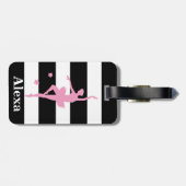 パーソナライズされた可愛いかわいらしバレリストライプナ ラゲッジタグ (裏面横)