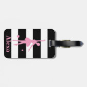 パーソナライズされた可愛いかわいらしバレリストライプナ ラゲッジタグ (裏面横)