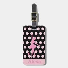 パーソナライズされた可愛いかわいらしバレリーナ水玉模様 ラゲッジタグ