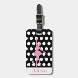 パーソナライズされた可愛いかわいらしバレリーナ水玉模様 ラゲッジタグ