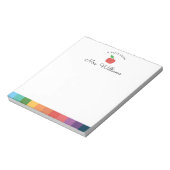 パーソナライズされた可愛いカラフルアップル先生 ノートパッド (回転)