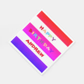 パーソナライズされた可愛いカラフルハッピーバースデー紙 スタンダードランチョンナプキン (角)