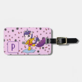 パーソナライズされた可愛いシンプルフローラ ラゲッジタグ (正面横)