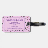 パーソナライズされた可愛いシンプルフローラ ラゲッジタグ (裏面横)