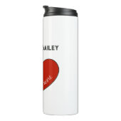 パーソナライズされた可愛いフランスのブルドッグと赤いハート タンブラー (回転右)