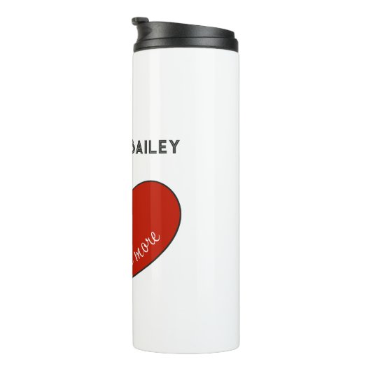 パーソナライズされた可愛いフランスのブルドッグと赤いハート タンブラー (回転右)