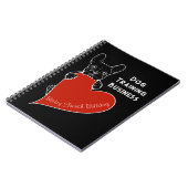 パーソナライズされた可愛いフランスのブルドッグと赤いハート ノートブック (左側)