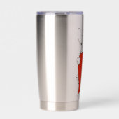 パーソナライズされた可愛いフランスのブルドッグと赤いハート 保温保冷タンブラー (正面)