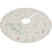 パーソナライズされた可愛いミニマルクリスマス ブラッシュドポリエステルツリースカート (アングル)