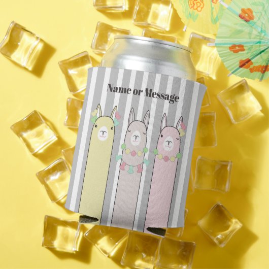 パーソナライズされた可愛いレトロラカラフルマスキッズ 缶クーラー (インサイチュ 夏)