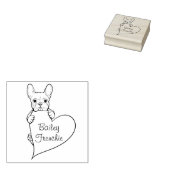 パーソナライズされた可愛い犬とハートフランスの牛 ラバースタンプ (押印)